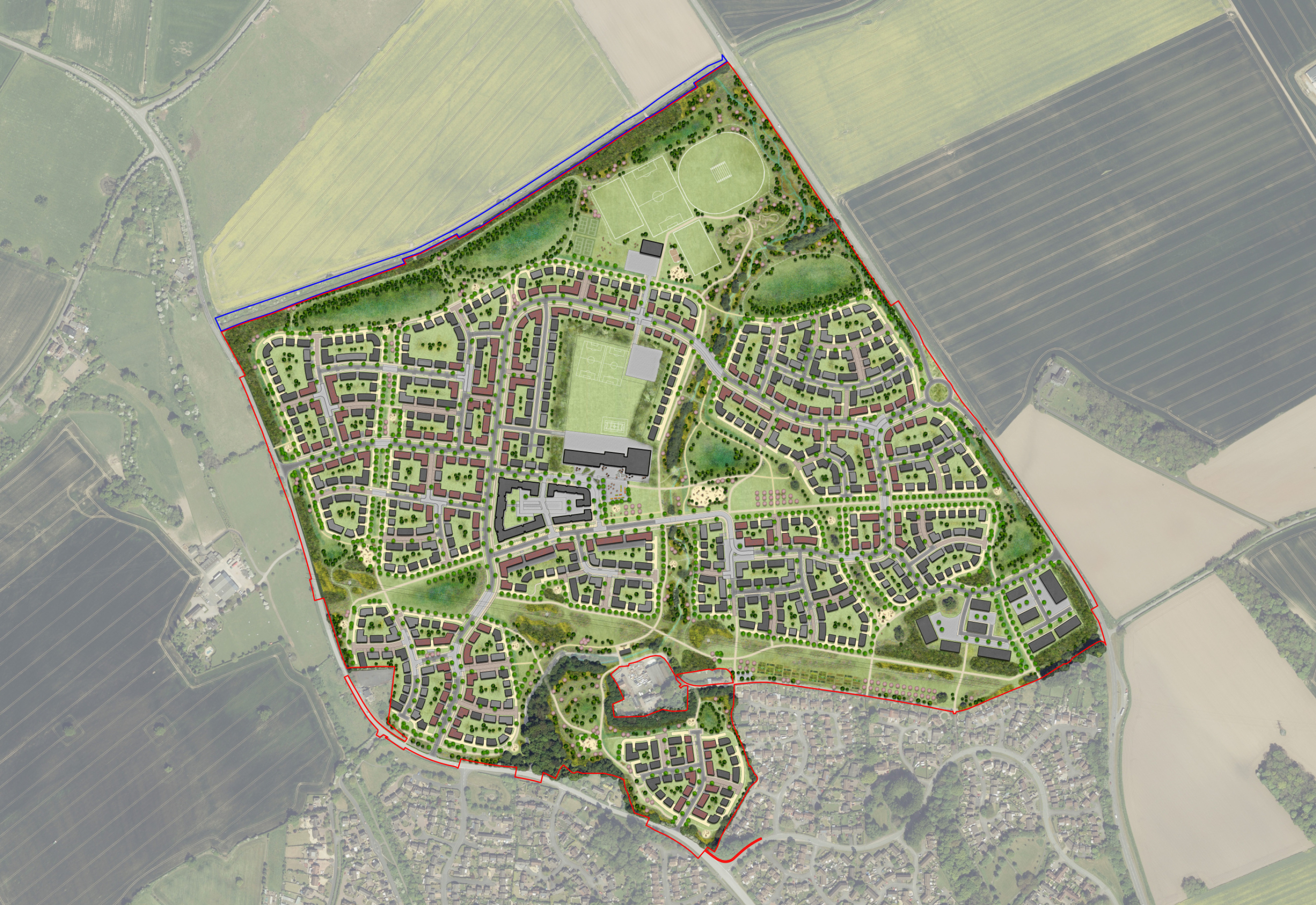 Illustrative masterplan showing how the new community at Bratton Green could look
